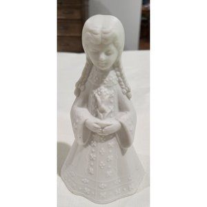 Vintage / Porcelain Bisque Bell / Praying Choir Girl / Japan AES Collectible
